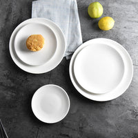 Pure White Ceramic Dinner Plates for Restaurant & Home Use - Steak, Pasta, Appetizer Dishes