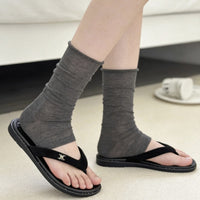Women's Thin Korean Style Scrunch Leg Warmers Ankle Socks