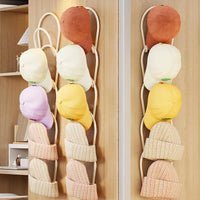 Multi-functional Hat Organizer Rack for Closet Door Wall Scarf Storage Display