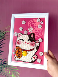 Lucky Cat Quilling Art Kit for Beginners with Tools and Frame