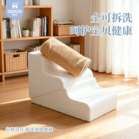 BLOBLO Foldable Pet Stairs for Small Dogs, Non-Slip Washable Dog Ramp for Sofa and Bed Access