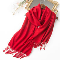 Mongolian 100% Lambswool Scarf for Autumn/Winter - Thick Solid Color Fashion Shawl