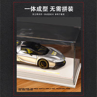 1/24 Scale Acrylic Display Case with Leather Base, Dustproof Storage Box for Car Models and Action Figures, Transparent Cover with Lighting