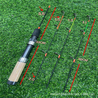 Carbon Ice Fishing Rod 3-Section Winter Fishing Pole Soft Medium Hard
