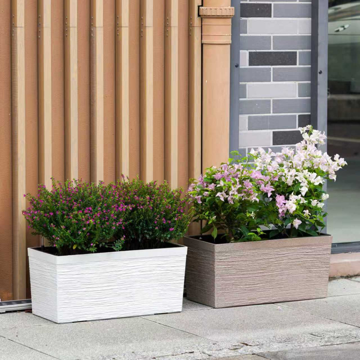 Self-Watering Wall-Mounted Planter Box for Balcony Railings, Rectangular