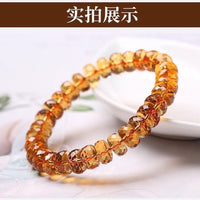 Natural Citrine Faceted Rondelle Bead Bracelet
