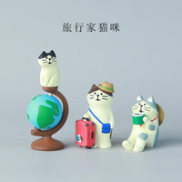 Zakka Japanese Style Cute Cat Miniature Figurine for Desktop Decor and Photography Props
