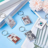 Acrylic Arched Rectangle Photo Frame Keychain for DIY Pictures