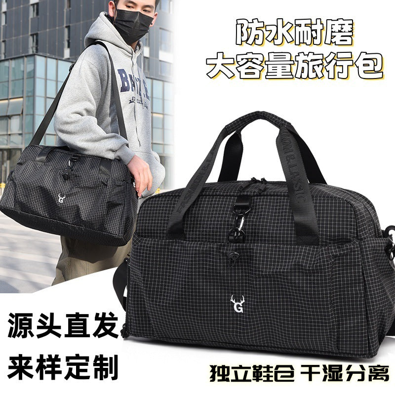 Travel Duffel Bag, Large Capacity Business Trip Sports Gym Bag for Men, Waterproof Casual Luggage Carry-on Handbag