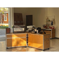 Modern Minimalist Birch Display Cabinet with Aluminum Frame for Retail Store