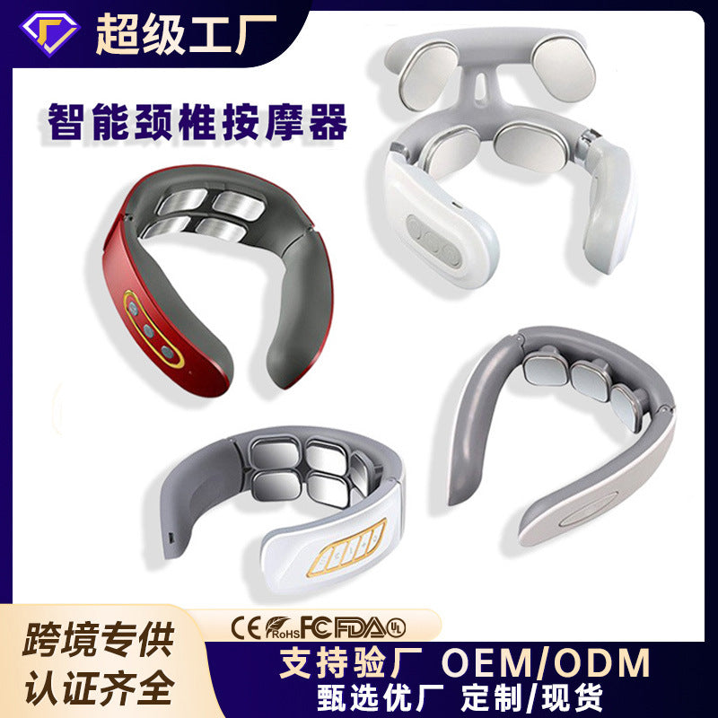 Smart Pulse Neck Massager with Heat Therapy for Cervical Spine Relief