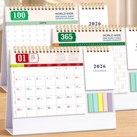 2026 Desk Calendar with Multi-color Sticky Notes, Retro Creative Business Desktop Ornament
