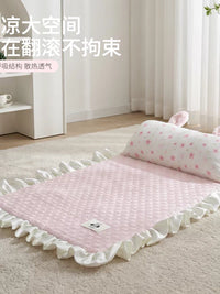 Pet Cooling Mat with Rabbit Ear Pillow for Cats and Dogs, Summer Sleep Pad