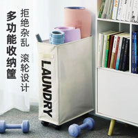 Foldable Oxford Fabric Storage Bin with Wheels for Yoga Mats and Sundries
