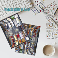 3D Illusion Cityscape Diorama Sticker for Stress Relief and Decoration