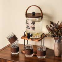 High-Capacity Glass Juice Dispenser with Faucet for Hotel Buffets, Restaurants, Home Use, and Bars
