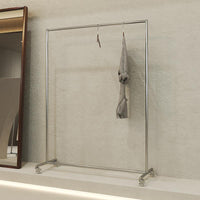 Stainless Steel Garment Rack with Wheels or Foot Pads for Retail Display