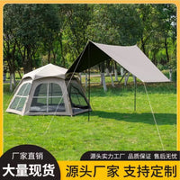 Hexagonal Blackout Camping Tent with Sunshade and Rain Protection, Quick Setup for Outdoor Family Fun