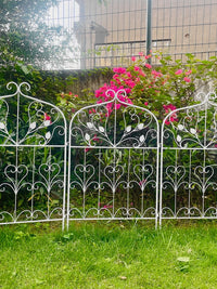 European Vintage Wrought Iron Garden Fence Panel for Yard and Flower Bed Decor