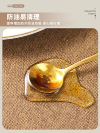 Maillard Vintage Linen Round Table Mat Heat Resistant Thickened Cotton Linen Coffee Tablecloth
