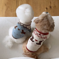 Pet Christmas Knitted Sweater for Small to Medium Dogs, Thickened Warm Winter Dog Jumper