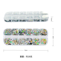 12-Color Laser Silver PET Ultra-Thin Glitter Sequins for Nail Art & DIY Crafts