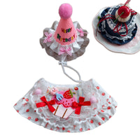 Pet Birthday Cake Bib and Hat Set for Cats and Dogs