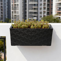 Self-Watering Wall-Mounted Planter Box for Outdoor Patio and Balcony Railings
