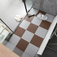 Interlocking Non-Slip Shower Mat for Bathroom and Toilet, Waterproof Grid Design