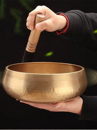 Handmade Tibetan Singing Bowl Set for Meditation & Yoga - Copper Sound Bowl with Mallet & Cushion