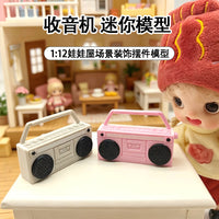 1:12 Dollhouse Miniature Radio Model for Living Room Decor and Photo Props