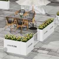 Stainless Steel Planter Box Bench Galvanized Iron Commercial Street Plaza Courtyard Balcony Planting Trough Garden Decoration
