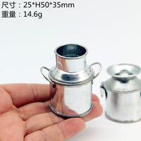 Dollhouse Miniature Metal Milk Jug Garden Decor