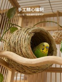 Handmade Woven Grass Bird Nest for Budgies Warm Breeding Box Bird House Pet Supplies Cage Accessories