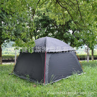Black Fortress 6-Person Double-Layer Luxury Camping Tent with Sunshade