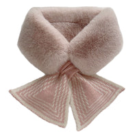 Women's Faux Rabbit Fur Plaid Scarf, Thickened Warm Neck Warmer for Winter