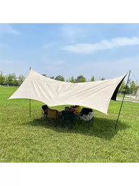 Outdoor Silver-Coated Sunshade Tarp Tent, Thickened Black Glue Butterfly-Shaped Canopy for Camping, Picnic, Rain Shelter