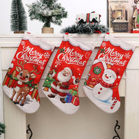 Christmas Stocking Gift Bag for Kids, Candy, and Decorations - Digital Print Santa, Snowman, Reindeer