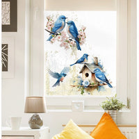 Blue Bird Toilet Seat Decal, Removable Bathroom Toilet Sticker AL Color 0025