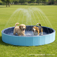 Foldable Pet Sprinkler Pool for Dogs and Cats, Outdoor Splash Play Mat
