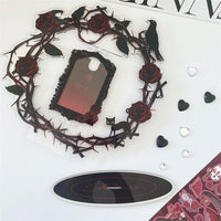 Dark Night Rose Rotating Photo Frame for 3-inch Photos, Acrylic Idol Fan Display Stand