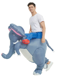 Inflatable Elephant Ride-On Costume for Kids and Adults - Cartoon Animal Performance Prop