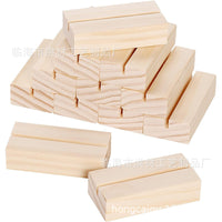 Wooden Desk Calendar Business Card Holder Pine Wood Display Stand for Events Weddings Memos