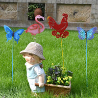 Outdoor Garden Yard Decoration Iron Art Landscape Ground Plug Ornaments for Kindergarten Balcony Lawn