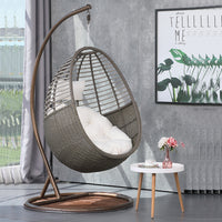 Rattan Woven Egg Chair Swing for Indoor Outdoor Balcony