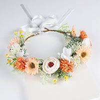 Forest-Inspired Bridal Flower Crown Headband with Artificial Flowers for Photoshoots