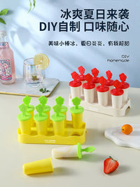 Ice Cream Mold with Lid Household DIY Popsicle Ice Pop Maker Ice Cube Tray Frozen Ice Cream Tool