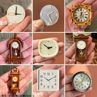 Dollhouse Miniature Wall Clock for OB11 BJD Dolls, 1:12 Scale Decor Accessory
