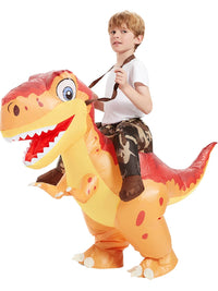 Inflatable Dinosaur Rider Costume for Kids - Tyrannosaurus Rex, Allosaurus, Velociraptor, or Dragon