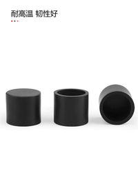 Round Silicone Rubber End Caps for Tubes and Pipes - Black/White, Various Inner Diameters (50-Pack)